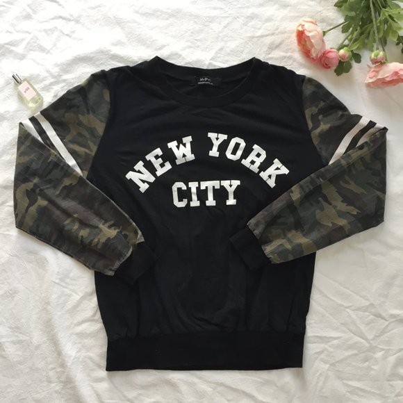 NYC Camo Printed Crewneck Sweatshirt - Picture 1 of 3